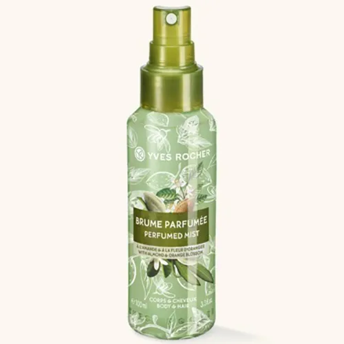 Yves Rocher Les Plaisirs Nature, Brume Parfumeea Corps & Cheveux Amande Fleur D'Oranger (Mgiełka do ciała i włosów `Migdał & kwiat pomarańczy`)