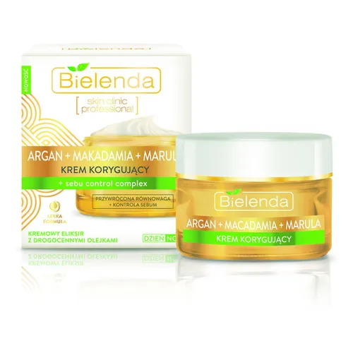 Bielenda Skin Clinic Professional, Argan + Makadamia + Marula, Krem korygujący + sebu control complex na dzień i noc