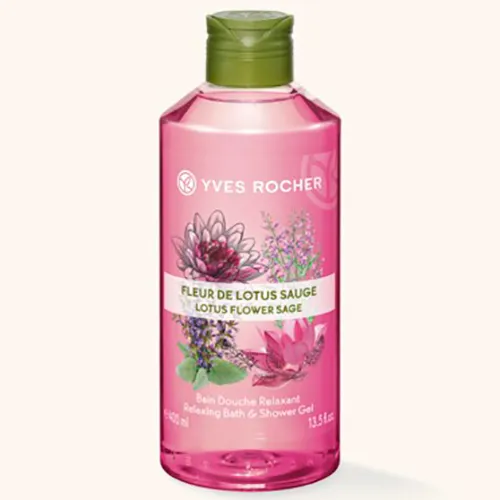 Yves Rocher Bain Douche Relaxant Fleur de Lotus Sauge (Relaksujący żel pod prysznic i do kąpieli `Kwiat lotosu i szałwia`) - 2