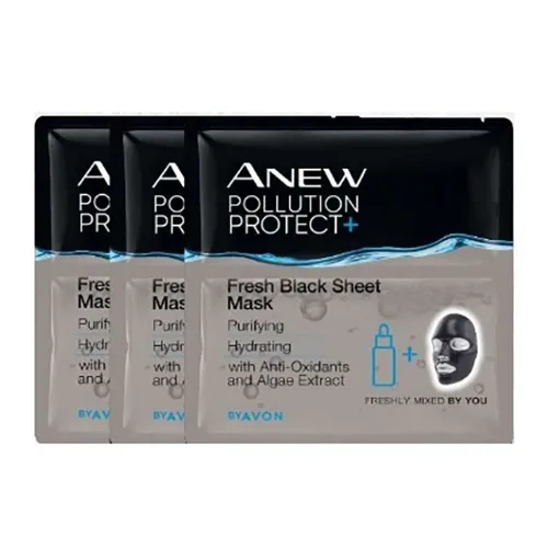 Avon Anew, Pollution Protect + Fresh Black Sheet Mask Purifying (Maseczka do twarzy)