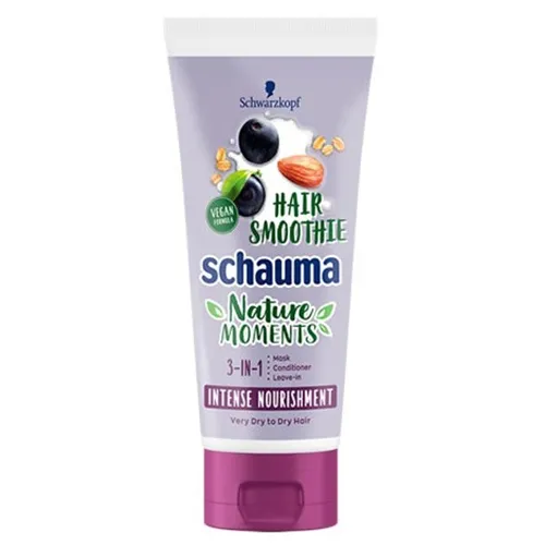 Schauma Nature Moments, Hair Smoothie, 3 in 1 Intense Nourishment (Odżywka do włosów 3 w 1 `Jagody acai, mleko migdałowe i owies`)