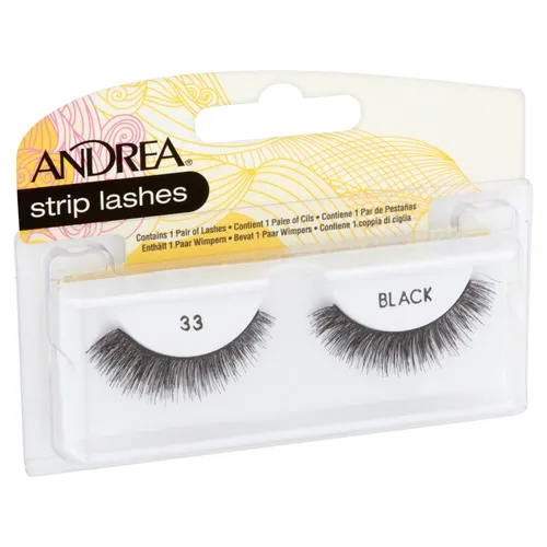 Andrea Strip Lashes Black 33 (Sztuczne rzęsy czarne)