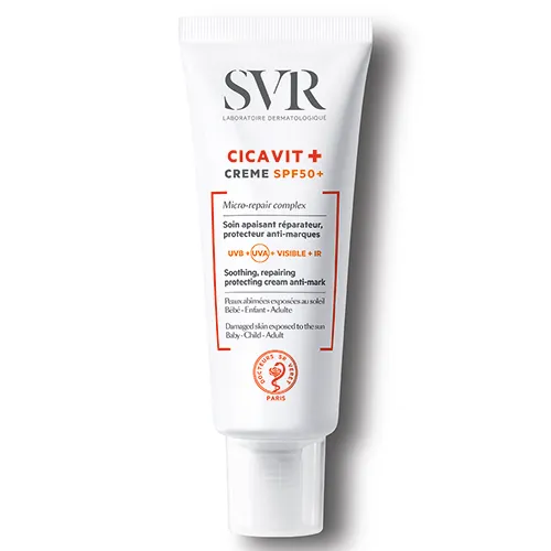 SVR Cicavit + Creme SPF50+ (Krem kojąco-regenerujący z bardzo wysoką ochroną przeciwsłoneczną.)