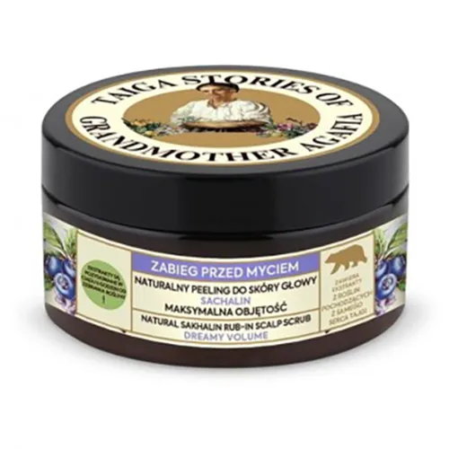 Receptury Babuszki Agafii Taiga Stories, Naturalny peeling do do skóry głowy z białą glinką zabieg przed myciem