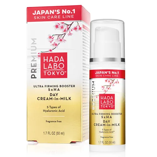 Hada Labo Tokyo Premium, Ultra Firming Booster 5 x HA Day Cream-in-milk (Ujędrniająco nawilżający krem na dzień)