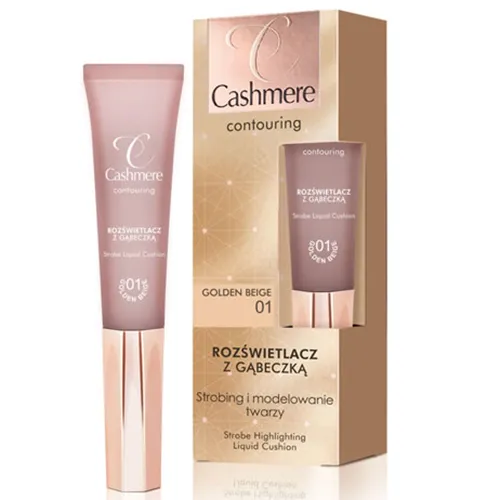 Cashmere Contouring, Strobe Highlighting Liquid Cushion (Rozświetlacz z gąbęczką)