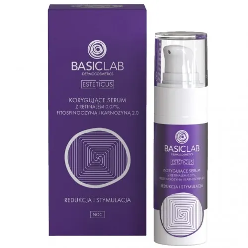 BasicLab Dermocosmetics Korygujące serum z retinalem 0,07%, fitosfingozyną i karnozyną 2.0 `Redukcja i stymulacja` - 1