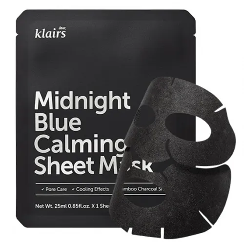 Klairs Midnight Blue Calming Sheet Mask (Łagodząco-chłodząca maseczka w płachcie)