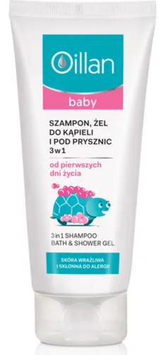 Oillan Baby,  Szampon, żel do kąpieli i pod pryszic 3 w 1 od pierwszych dni życia - 1
