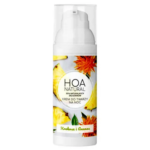 Hoa Natural Krem do twarzy na noc `Krokosz i ananas`