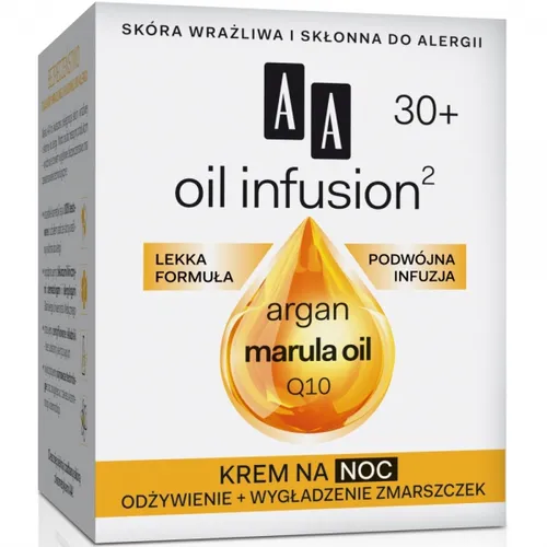 AA Oil Infusion 30+ , Krem na noc 'Odżywienie + wygładzenie zmarszczek' - 2