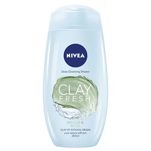 Nivea Clay Fresh, Deep Cleansing Shower Ginger & Basil (Żel pod prysznic z glinką `Imbr i bazylia`)