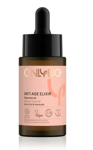 OnlyBio Anti Age Elixir, Naprawcze serum nocne `Bakuchiol & awokado`