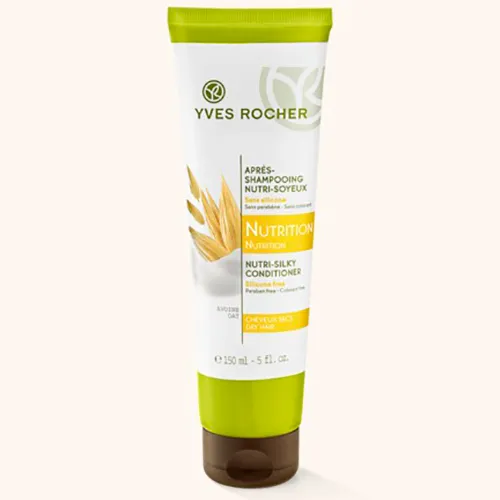 Yves Rocher Nutrition, Apres-Shampooing Nutri-Soyeux [Nutri-Silky Conditioner] (nowa wersja) (Jedwabista odżywka z wyciągiem z owsa do włosów suchych)