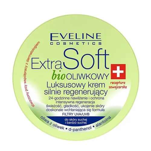 Eveline Cosmetics Extra Soft, Luksusowy krem silnie regenerujący do skóry suchej i bardzo suchej `Bio oliwkowy`