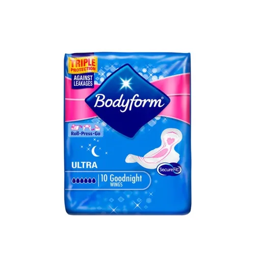 Dealz Bodyform, Ultra Towels 10 Goodnight with Wings (Podpaski higieniczne na noc ze skrzydełkami)