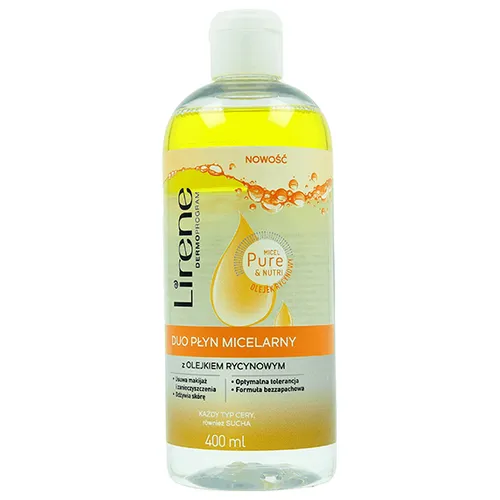 Lirene Dermoprogram Micel Pure & Nutri, Duo płyn micelarny z olejkiem rycynowym  każdy typ cery - 3