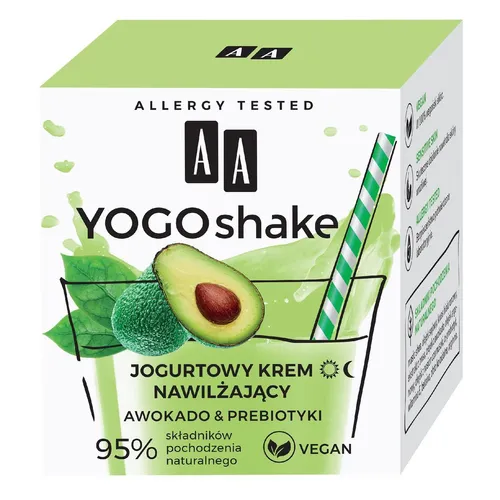 AA Yogo Shake, Jogurtowy krem nawilżający `Awokado & prebiotyki`