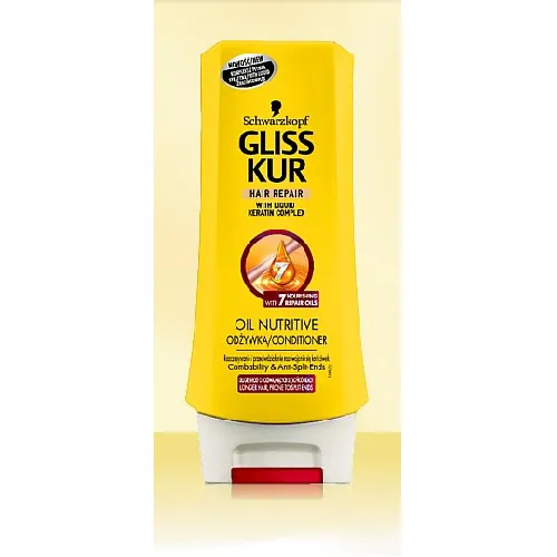 Schwarzkopf Gliss Gliss Kur Oil Nutritive, Odżywka do włosów ze skłonnością do rozdwajania (nowa wersja)