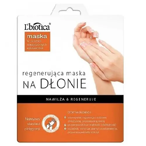 L'biotica Regenerująca maska na dłonie w postaci nasączonych rękawiczek (stara wersja)
