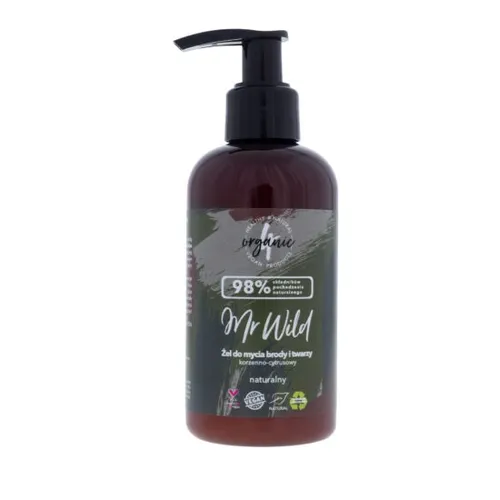 4Organic Mr Wild, Żel do mycia brody i twarzy  korzenno-cytrusowy
