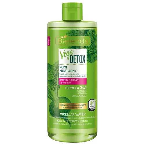 Bielenda Vege detox, Płyn micelarny 'Jarmuż &  burak + prebiotyk'