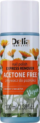 Delia Vegan Nail Polish Express Reemover Acetone Free (Wegański zmywacz do paznokci naturalnych i sztucznych bez acetonu z ekstraktem z nagietka)