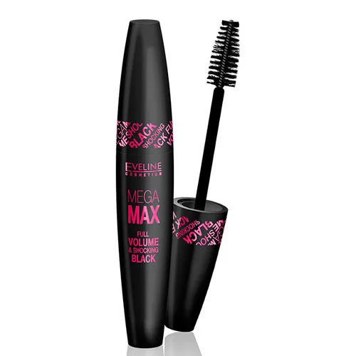 Eveline Cosmetics Mega Max, Full Volume & Shocking Mascara (Pogrubiający tusz do rzęs)