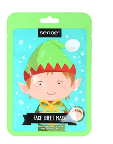 Sence Beauty Deep Cleansing Formula Face Sheet Mask with Vanilla Acent (Dogłębnie oczyszczająca maseczka do twarzy w płachcie o zapachu wanilii)