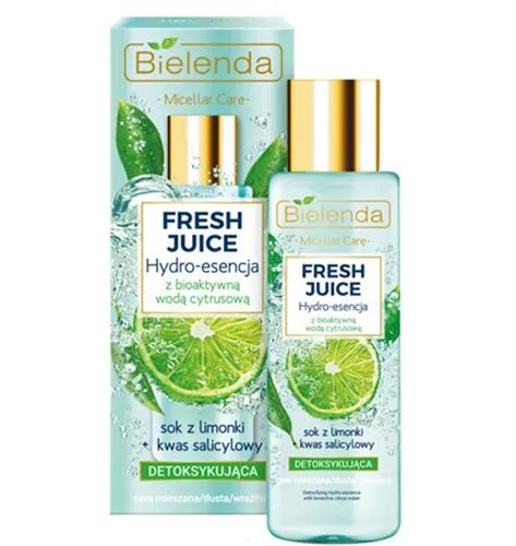 Bielenda Fresh Juice, Detoksykująca hydro-esencja  z bioaktywną wodą cytrusową `Sok z limonki + kwas salicylowy` - 2