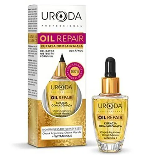 Uroda Oil Repair, Kuracja odmładzająca, Biokompleks do twarzy i szyi `Olejek arganowy, olejek marula + witamina E`