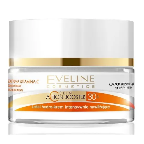 Eveline Cosmetics Skin Action Booster, Lekki hydro-krem intensywnie nawilżający 30+