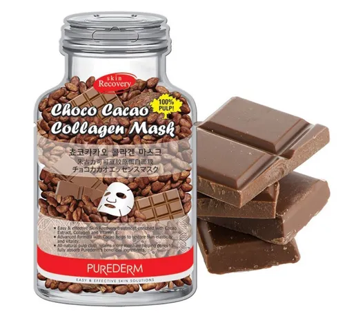 Purederm Choco Cacao, Collagen Mask (Maseczka do twarzy czekoladowo-kolagenowa)