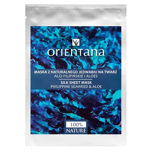 Orientana Maska z jedwabnej tkaniny na twarz `Algi filipińskie i aloes` do cery tłustej - 1