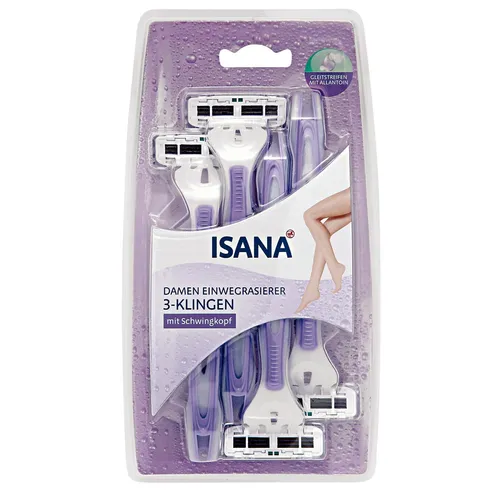 Isana Damen Einwegrasierer 3 - Klingen (Jednorazowa  maszynka do golenia dla kobiet 3 - ostrzowa z ruchomą głowicą) - 2