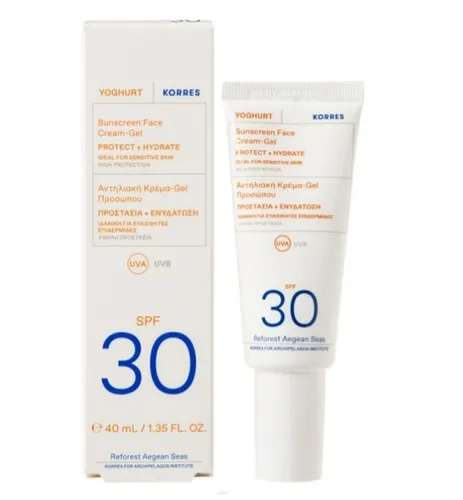 Korres Yoghurt Sunscreen Face Cream- Gel  SPF30 (Krem - żel ochronny do twarzy SPF30)