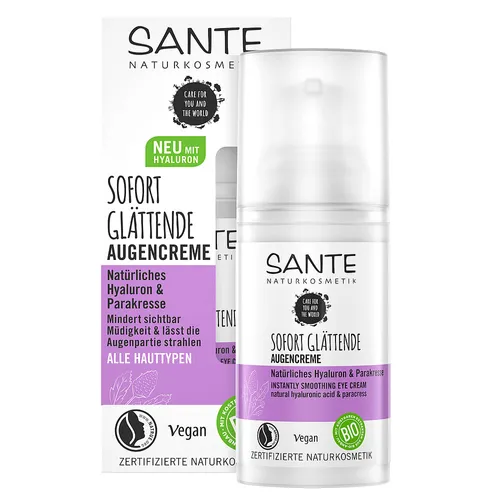 Sante Naturkosmetik Sofort Glattende Augencreme (Natychmiast wygładzający krem pod oczy)