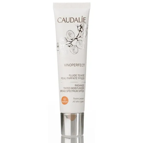 Caudalie Vinoperfect, Fluide Teinte Peau Parfaite FPS20 [Radiance Tinted Moisturiser SPF 20] (Fluid rozświetlająco-tonujący o dzłałaniu nawilżającym)