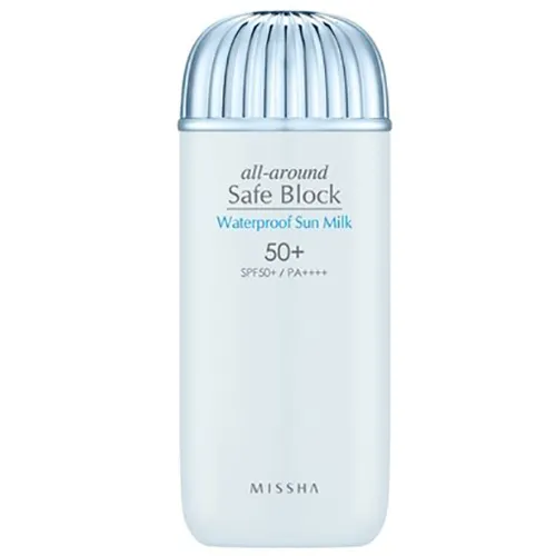 Missha All-Around, Safe Block Waterproof Sun Milk SPF50+/PA++++ (Wodoodporny krem przeciwsłoneczny) - 2