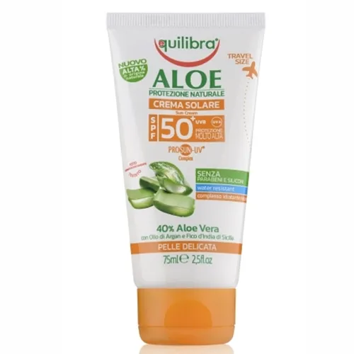 Equilibra Aloe Protezioe Naturale Crema Solaire SPF 50+ (Aloesowy krem przeciwsłoneczny SPF 50+)