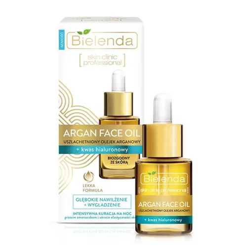 Bielenda Argan Face Oil, Uszlachetniony olejek arganowy + kwas hialuronowy