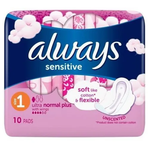 Always Ultra Sensitive Soft Like Cotton Normal Plus, Podpaski higieniczne ze skrzydełkami rozmiar 1 - 2