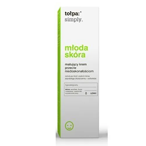 Tołpa Simply, Młoda skóra, Matujący krem przeciw niedoskonałościom