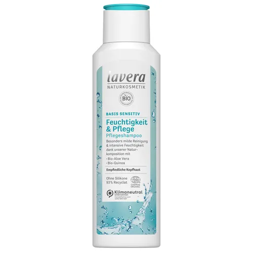 Lavera Basis Sensitiv, Feuchtigkeit & Pflege Pflegeshampoo (Szampon do włosów `Nawilżenie i pielęgnacja`)
