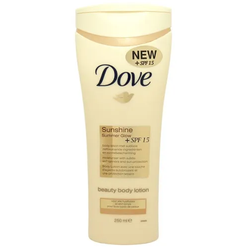 Dove Summer Glow + SPF 15, Samoopalający balsam do ciała z SPF 15