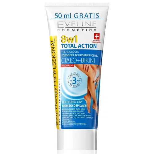 Eveline Cosmetics Body Therapy Professional, Multifunkcyjny krem do depilacji Total Action 8w1