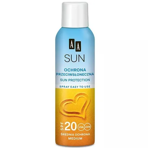 AA Sun, Ochrona przeciwsłoneczna, Spray, SPF 20 UVA/UVB