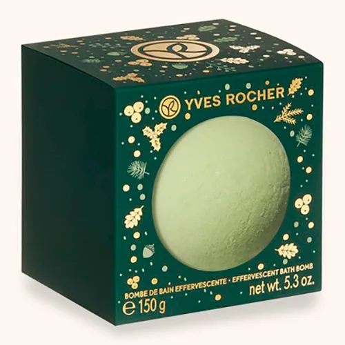 Yves Rocher Collection de Noel 2019, Bombe de Bath Effervescente Au Cœur Des Sapins (Kula do kąpieli `Pomarańcza i cedr`)