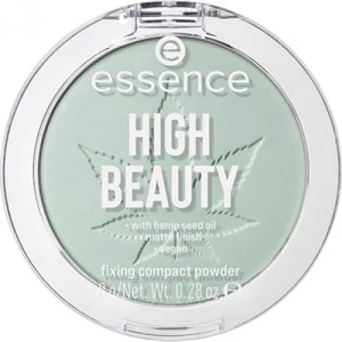 Essence High Beauty, Fixing Compact Powder (Puder utrwalający w kompakcie z wyciągiem z konopii)
