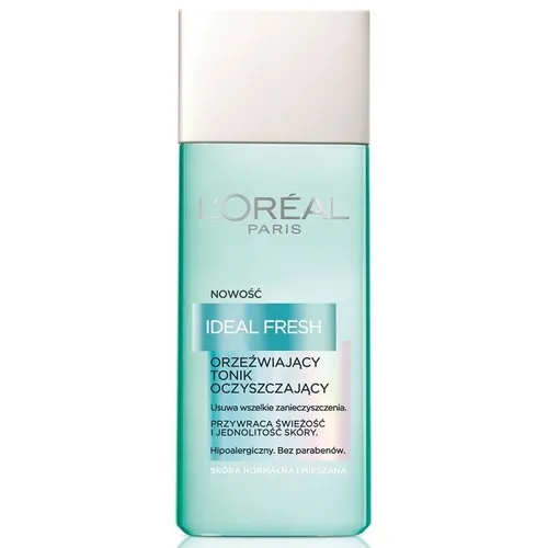 L'Oreal Paris Ideal Fresh, Orzeźwiający tonik oczyszczający do cery normalnej i mieszanej
